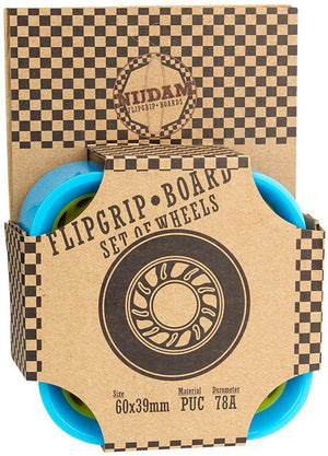 Nijdam flip grip board wielen - 60 x 39 mm - 4st - blauw geel 6
