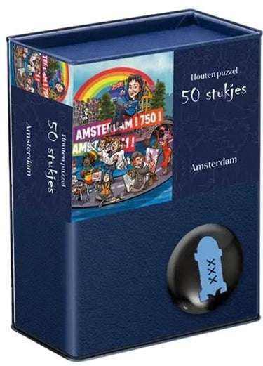 Tucker's fun factory houten puzzel - amsterdam 750 jaar - 50 puzzelstukjes 13,5×12cm (b×h) - - legpuzzel