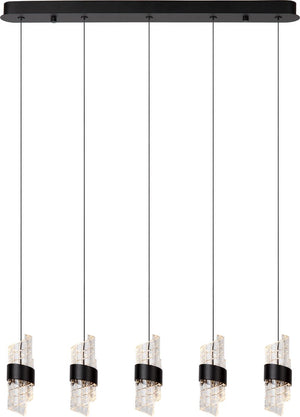 Lucide kligande - hanglamp - led dimbaar - 5x7,8w 2700k - zwart