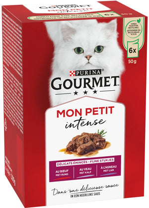 Gourmet mon petit intense - kattenvoer natvoer - vlees - 48 x 50 g