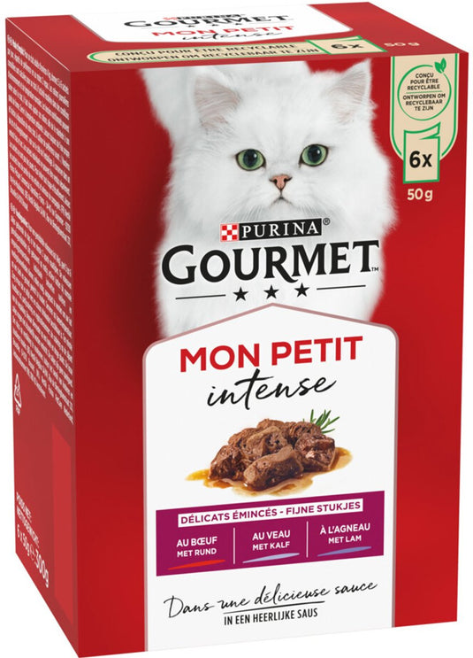 Gourmet mon petit intense - kattenvoer natvoer - vlees - 48 x 50 g