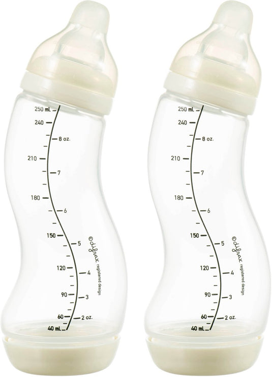 Difrax babyfles natural - 250 ml - crème - 2 stuks - s-fles - anti koliek