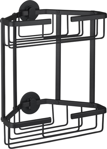Differnz draadmand - 2-laags driehoek - zonder boren - aluminium - 28 x 13 x 30 cm - zwart