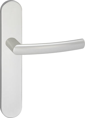 Impresso deurkruk - burton - voor binnen - ovaal deurschild - aluminium - 2 stuks