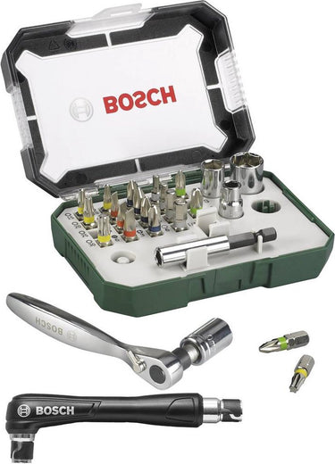 Bosch accessories promoline 2607017392 bitset 27-delig plat, kruiskop pozidriv, kruiskop phillips, inbus, binnen-zesron
