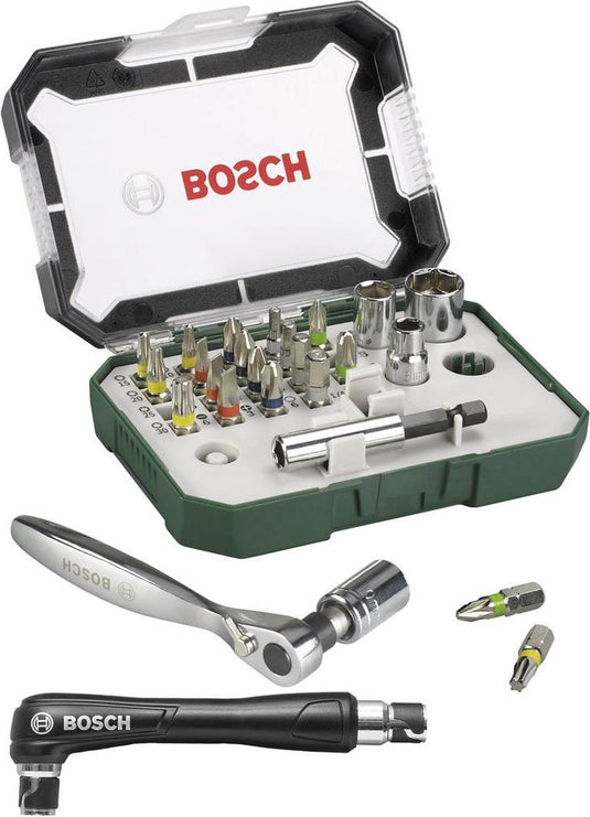 Bosch accessories promoline 2607017392 bitset 27-delig plat, kruiskop pozidriv, kruiskop phillips, inbus, binnen-zesron