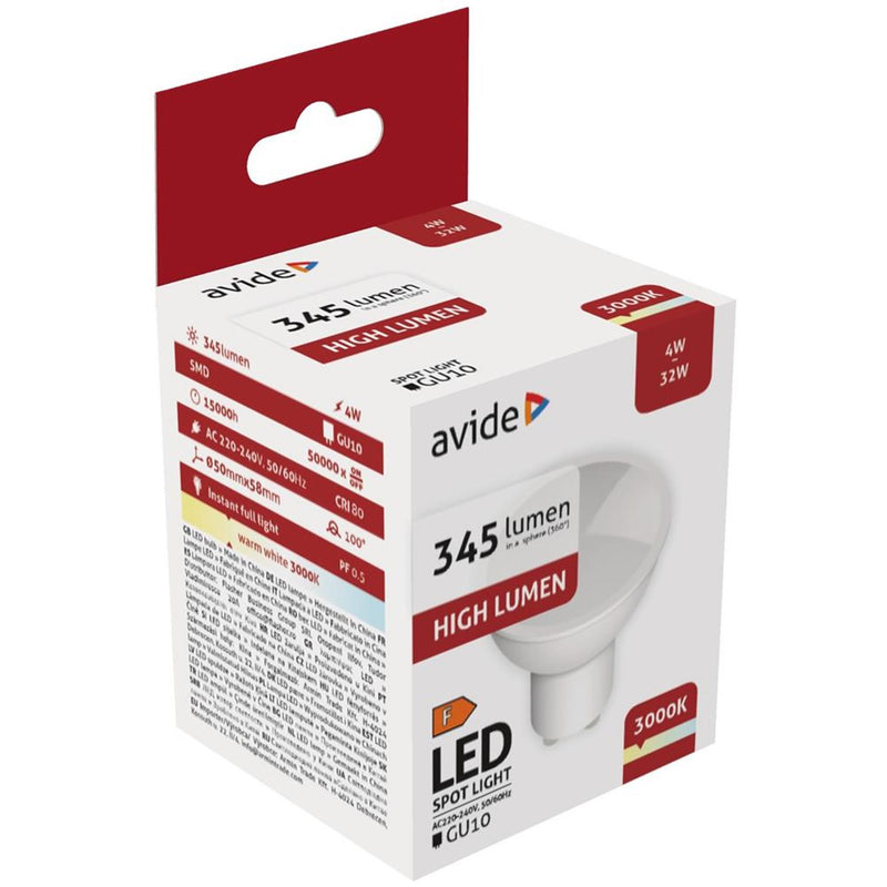 Load image into Gallery viewer, Avide led spot gu10 4w 3000k ww 390lm
