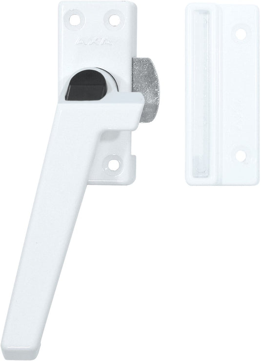 Axa raamsluiting - 3308 - raamkruk - afsluitbaar met knop - links naar buiten draaiend - aluminium wit