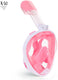 X10 snorkelmasker - duikbril - snorkel - snorkelset - full face masker - volwassenen - roze - l xl
