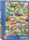 Eurographics - vintage reiscollage [vintage travel collage] - 1000 stukjes 48×68cm (b×h) - legpuzzel