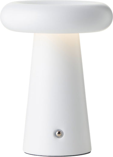 Brilliant ag brilliant muffin - buiten tafellamp - led 6w - ø 14 cm - 400 lm - 3000k - 3-steps dimbaar - usb oplaadbaar - ip44 - wit