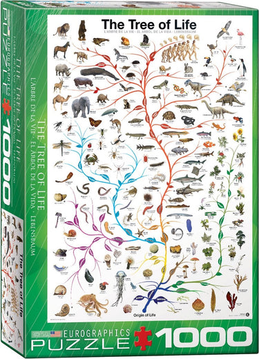 Eurographics - de boom des levens [the tree of life] - evolutiediagram - 1000 stukjes 48×68cm (b×h) - legpuzzel