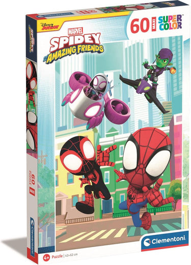Clementoni - puzzel - 60 maxi stukjes - marvel spidey en zijn geweldige vrienden - kinderpuzzel - vanaf 4 jaar