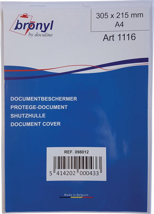 Bronyl u-mapje uit transparante pvc van 180 micron, ft a4, pak van 10