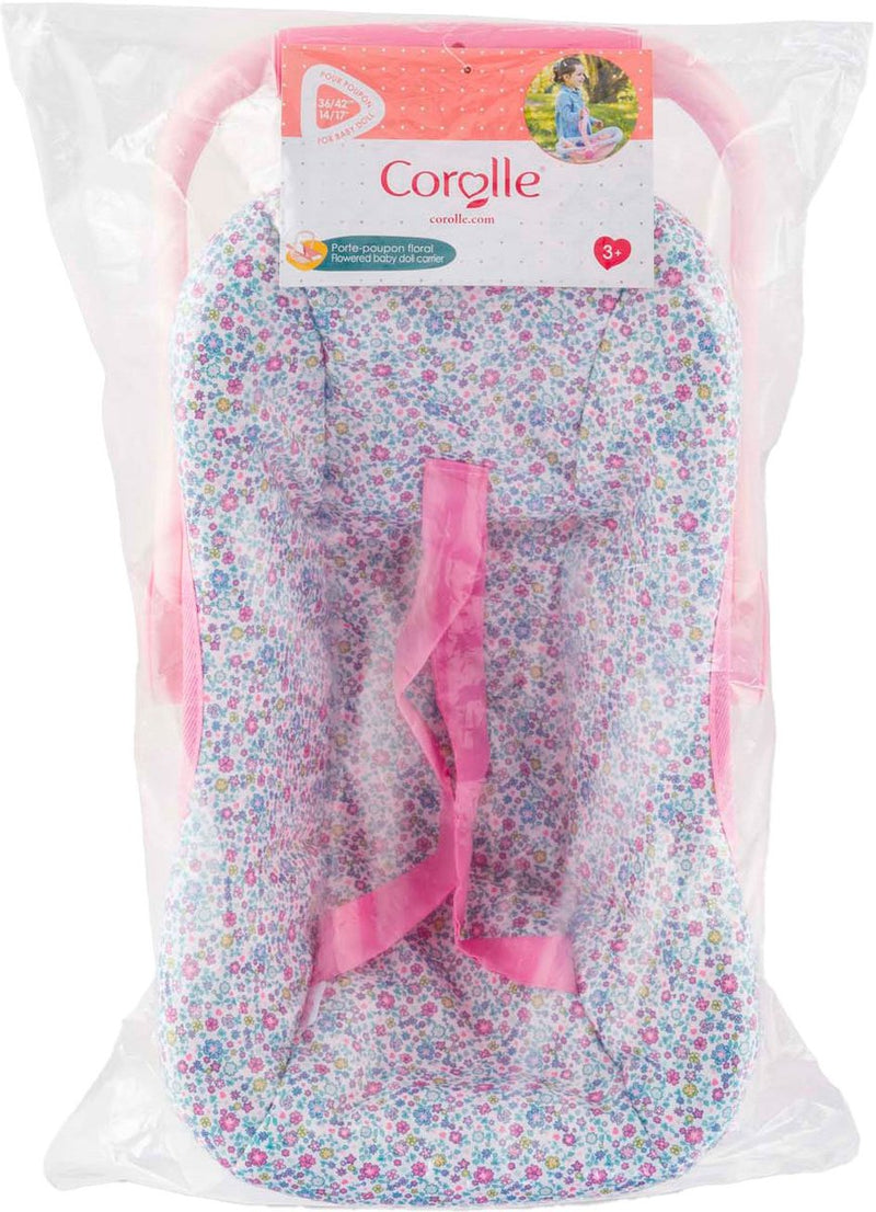 Load image into Gallery viewer, Corolle poppen draagzak bloemen babypop 36cm roze speelgoed.
