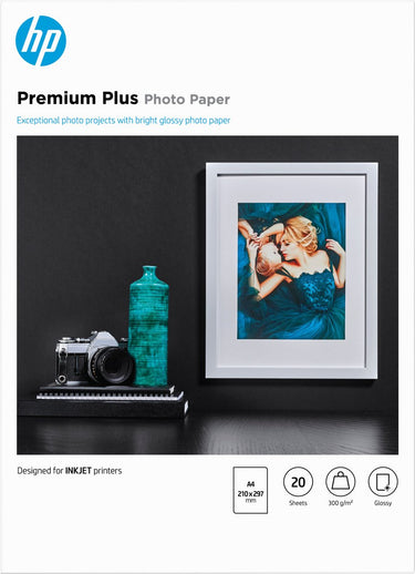 Hp premium plus glanzend fotopapier - 20 vel a4