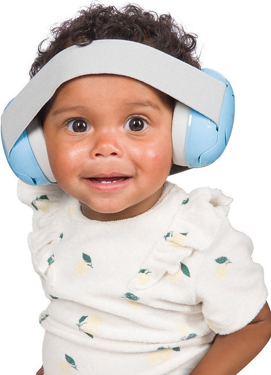 Dooky gehoorbescherming baby - verstelbare elastische hoofdband - koptelefoon voor baby’s - 25db isolatie - noise cancelling headphones - lichtgewicht oorkappen met opbergzakje - oorbeschermers voor baby peuter 0-3 jaar - blauw