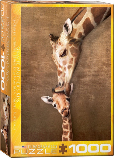 Eurographics - kus van een girafmoeder [giraffe mother's kiss] - 1000 stukjes 48×68cm (b×h) - legpuzzel