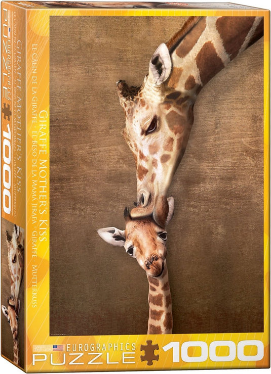 Eurographics - kus van een girafmoeder [giraffe mother's kiss] - 1000 stukjes 48×68cm (b×h) - legpuzzel