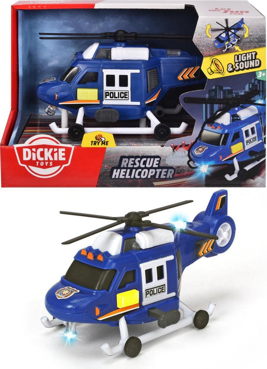 Dickie toys helikopter - 18 cm - licht en geluid - speelgoedvoertuig