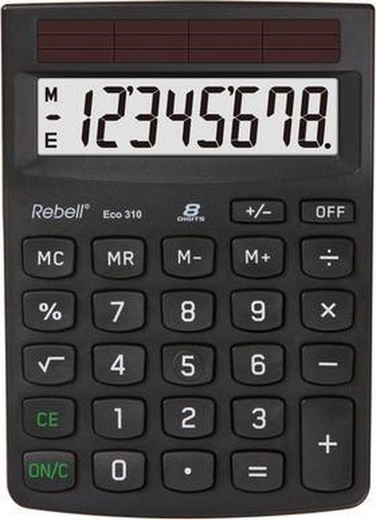 Rebell calculator - eco 310 bx - blauer engel - zwart - re-eco310-bx