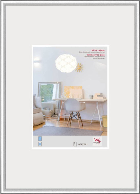 Walther new lifestyle - kunststof lijst - fotoformaat 42x59.4 cm (din a2) - zilver