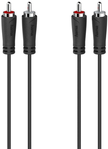 Hama 00205257 cinch audio aansluitkabel [2x cinch-stekker - 2x cinch-stekker] 1.5 m zwart