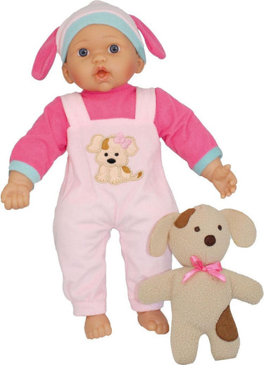 Dimian pop met pluche beer - 41 cm.