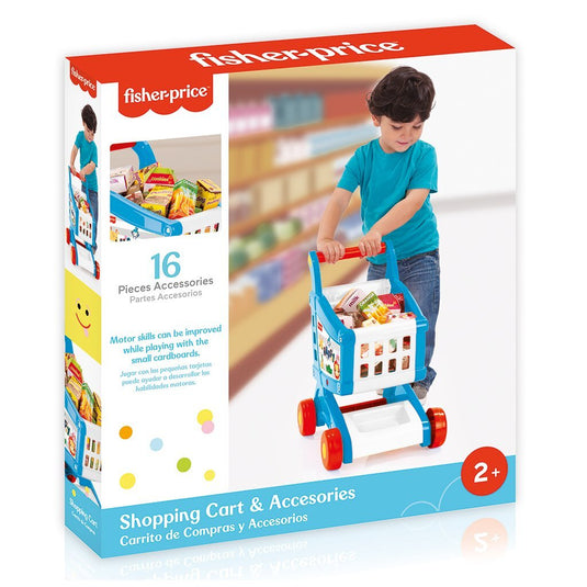 Dolu fisher price boodschappenkar + accessoires wit blauw rood