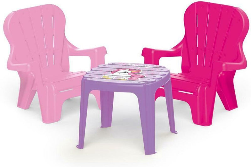 Load image into Gallery viewer, Dolu unicorn roze tafel met stoeltjes
