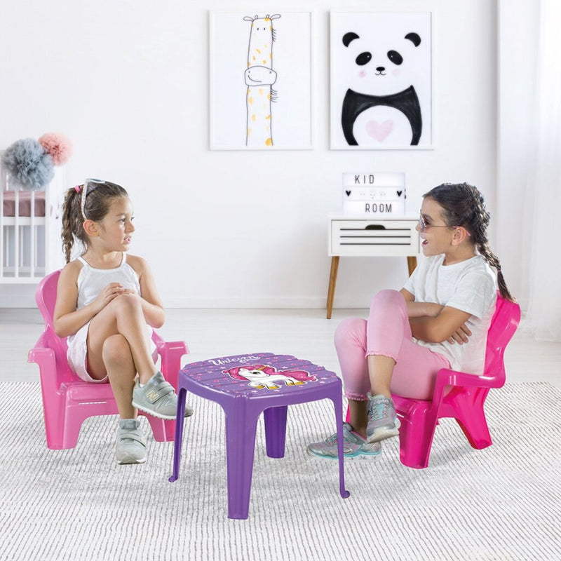 Load image into Gallery viewer, Dolu unicorn roze tafel met stoeltjes
