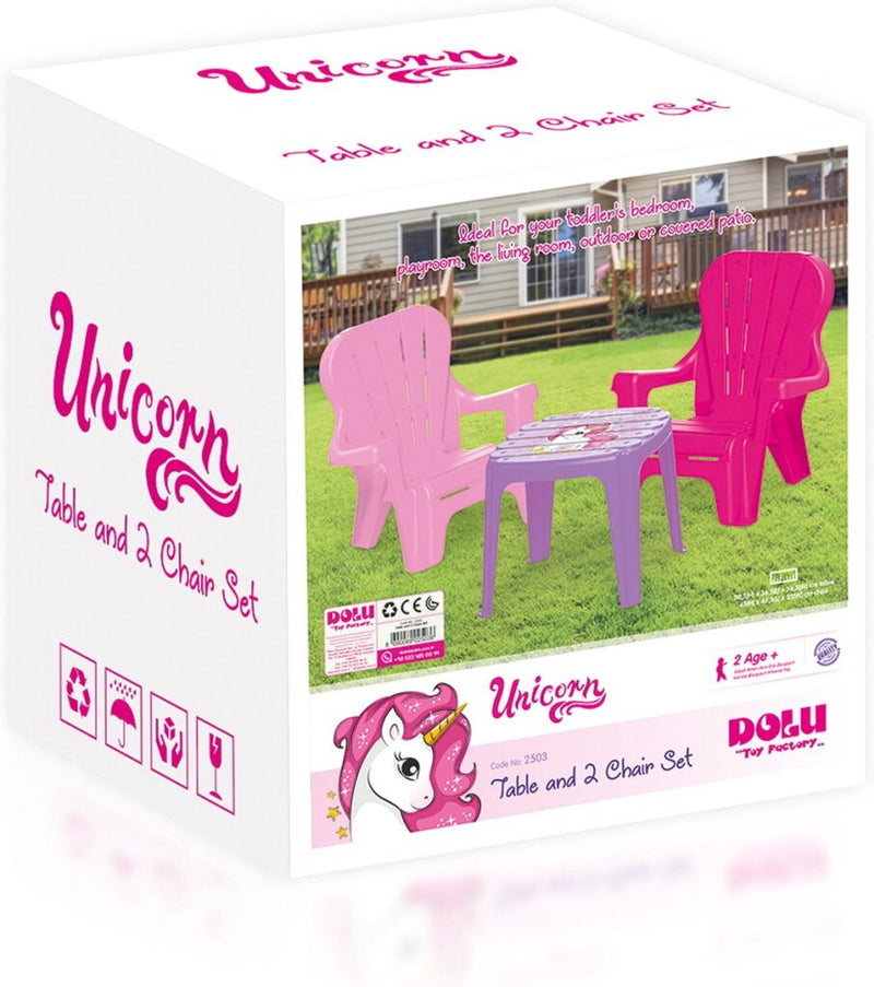 Load image into Gallery viewer, Dolu unicorn roze tafel met stoeltjes
