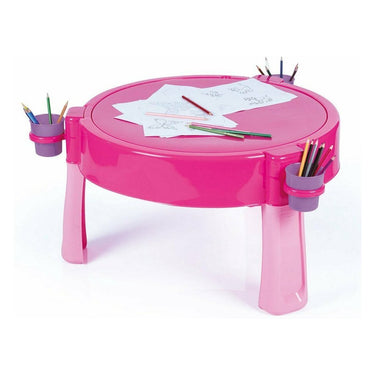 Dolu 2-in-1 watertafel zandtafel met accessoires roze 98x98x77cm