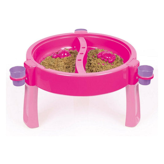 Dolu 2-in-1 watertafel zandtafel met accessoires roze 98x98x77cm