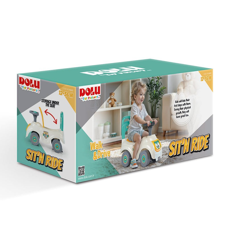 Load image into Gallery viewer, Dolu sit 'n ride turquoise geel loopauto
