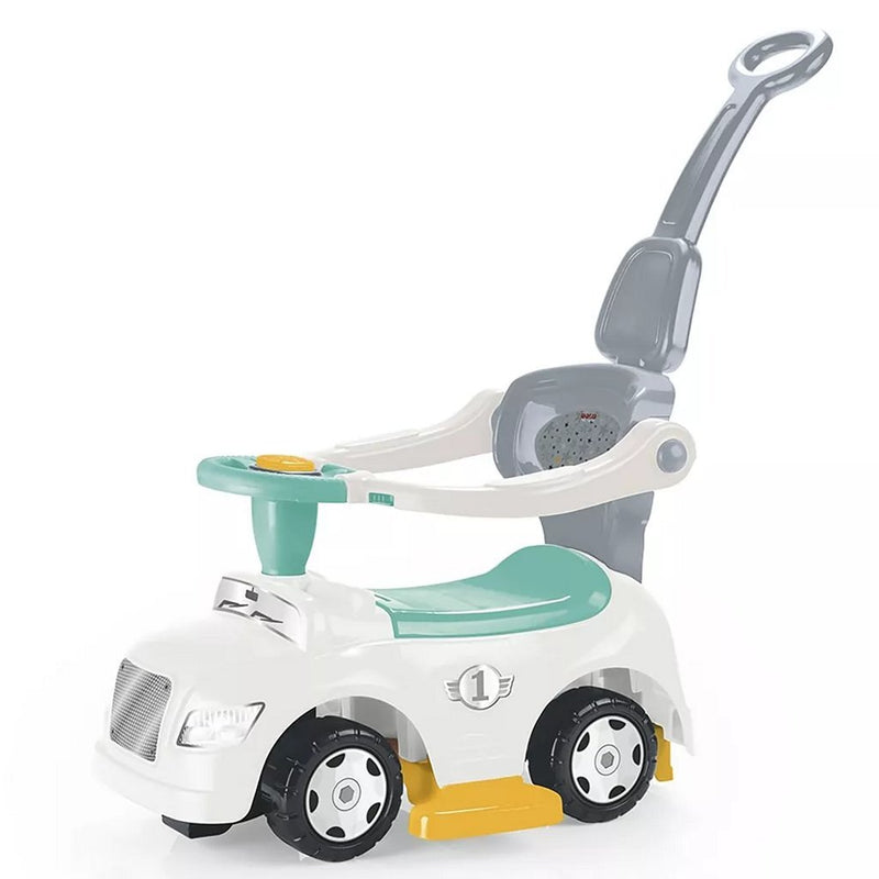 Load image into Gallery viewer, Dolu 3in1 loopauto met handgreep + toeter wit blauw grijs geel
