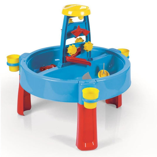Dolu 2-in-1 watertafel zandtafel met accessoires blauw rood geel 98x98x77cm