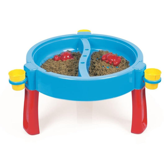 Dolu 2-in-1 watertafel zandtafel met accessoires blauw rood geel 98x98x77cm