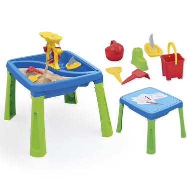 Dolu zand-watertafel + accessoires blauw groen
