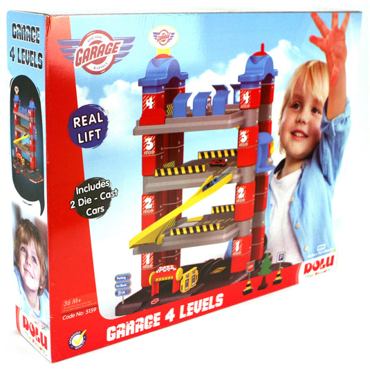 Dolu new york garage met 4 etages 2 die-cast auto