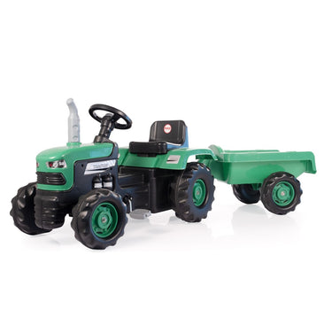 Dolu traptractor met aanhanger claxon groen zwart