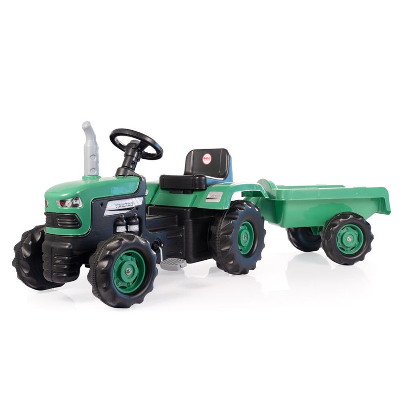 Load image into Gallery viewer, Dolu traptractor met aanhanger claxon groen zwart

