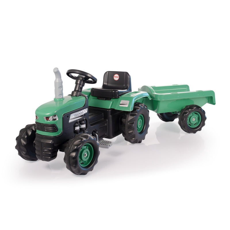 Load image into Gallery viewer, Dolu traptractor met aanhanger claxon groen zwart
