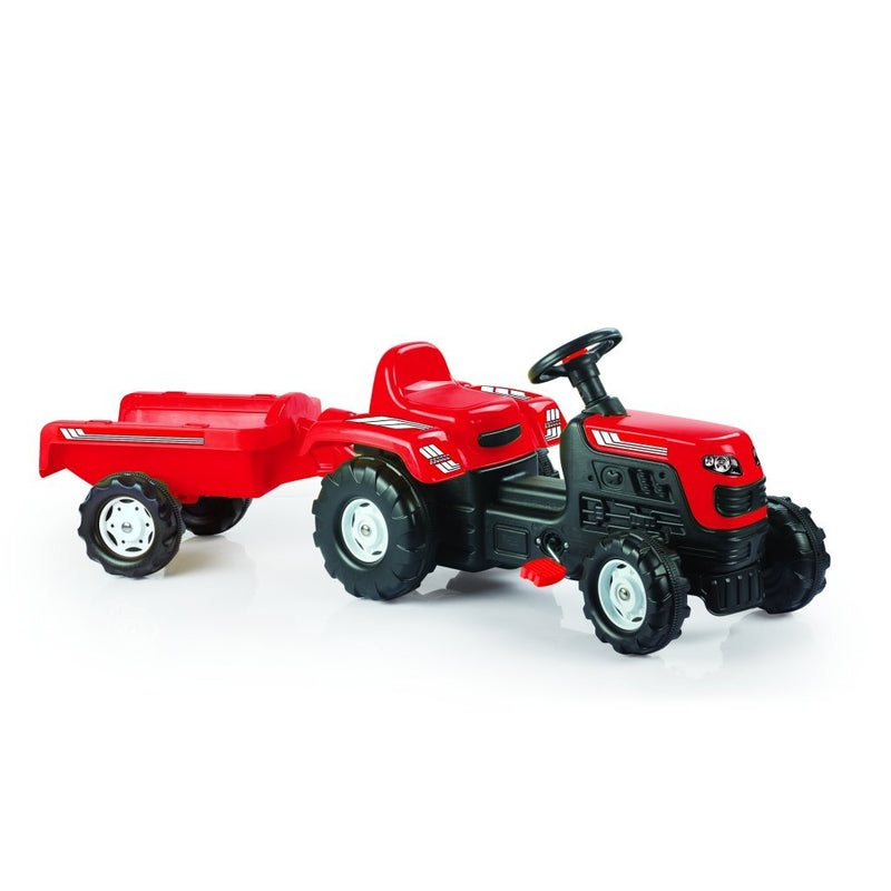 Load image into Gallery viewer, Dolu traptractor met aanhanger rood zwart
