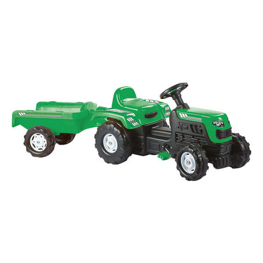 Dolu traptractor met aanhanger claxon groen zwart