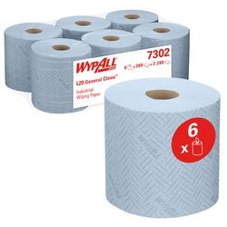 Poetsdoekjes wypall l20 airflex 2-laags blauw pak 6 stuks