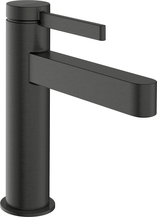 Hansgrohe finoris - wastafelmengkraan - ééngreeps bediening - coolstart energiebesparend - met trekwaste - 110mm - brushed black chrome