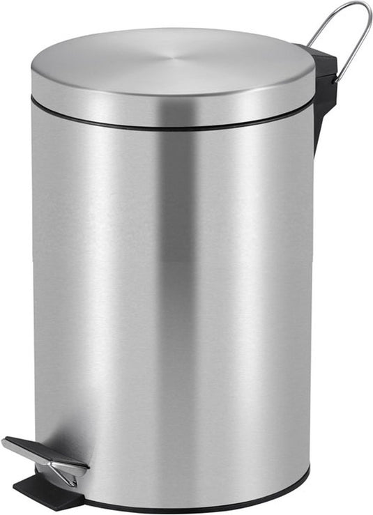 V-part - pedaalemmer 20 liter - stainless steel - mat rvs - prullenbak