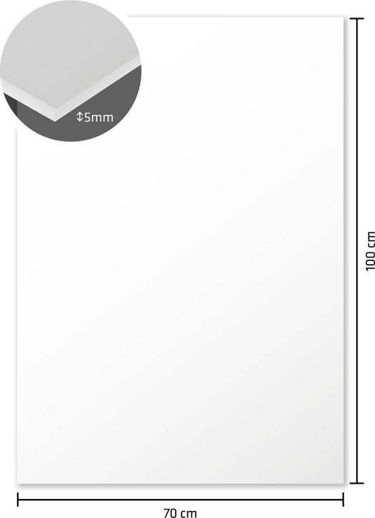 Kangaro foamboard - 70 x 100 cm - 5mm - wit - doos van 10 stuks