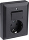 Q-link stopcontact met wisselschakelaar - zwart - combinatie wandcontactdoos - inbouw stopcontact en schakelaar - randaarde